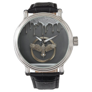Gold Eagle Emblem With Spread Wings Watch