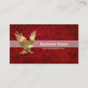 Gold Eagle in Velvet Red business card
