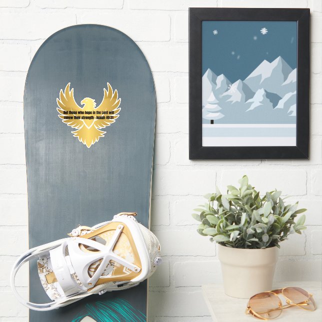 Gold Eagle with Bible Verse Isaiah 40:31 (Snowboard)
