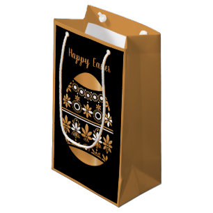 Gold easter egg small gift bag
