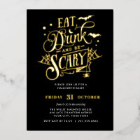 GOLD Eat Drink and be Scary Halloween Bash Party
