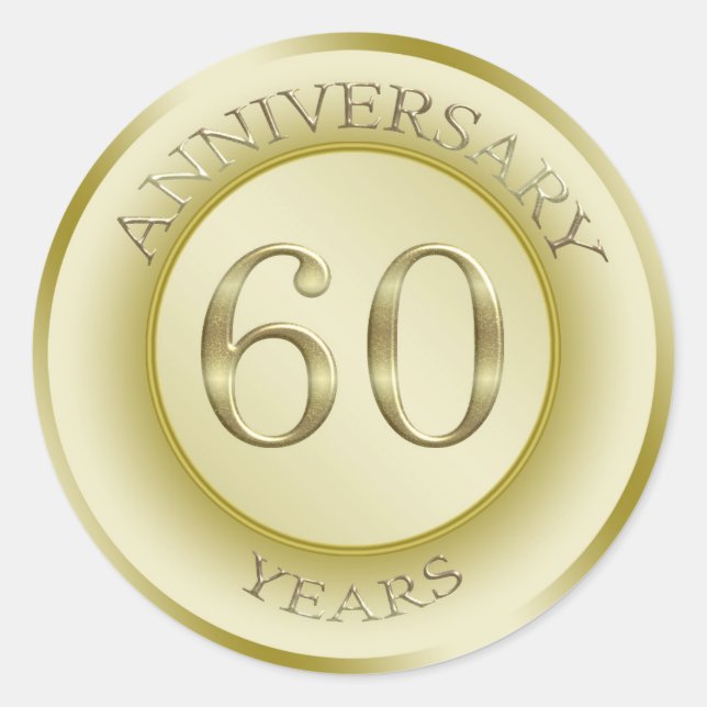 Gold effect 60th Anniversary Sticker (Front)