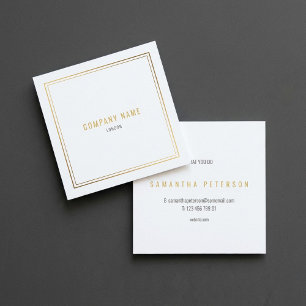 Gold effect border square business card