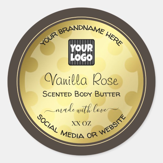 Gold Effect Custom Logo Product Packaging Labels (Front)