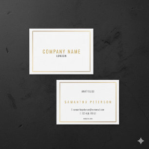 Gold effect, gold border business card
