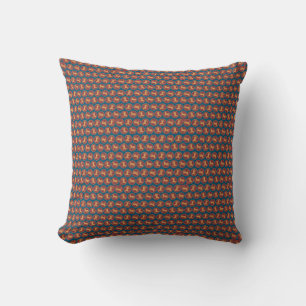 Gold-effect Horse Pattern on Red and, Blue Cushion