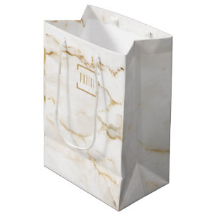 Gold Effect Marble Personalised Christmas Medium Gift Bag