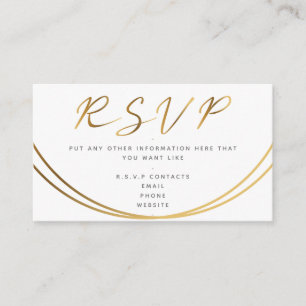 Gold effect script, RSVP white Enclosure Card