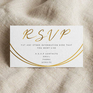 Gold effect script, RSVP white Enclosure Card