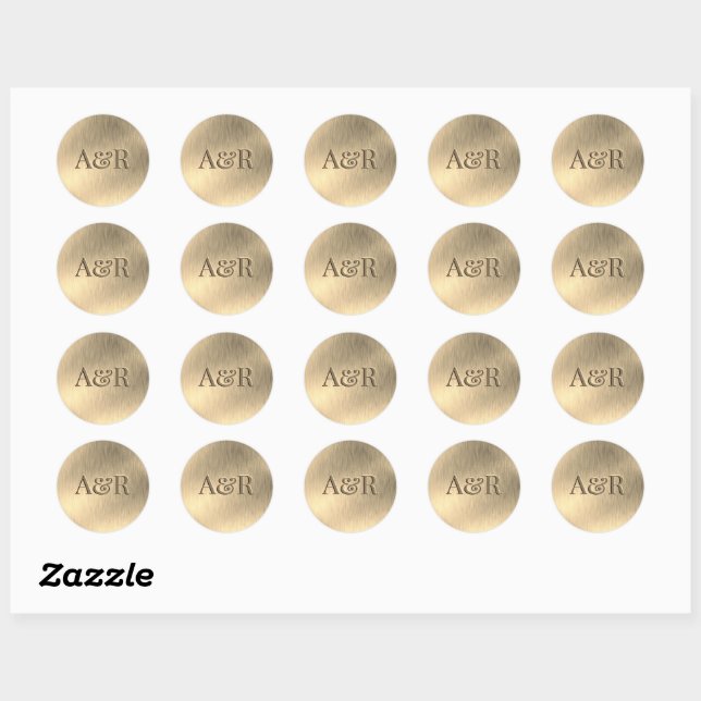 Gold effect Sticker monogram, (Sheet)