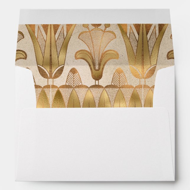 Gold Egyptian Egypt Art Deco Matching Envelope (Back (Bottom))