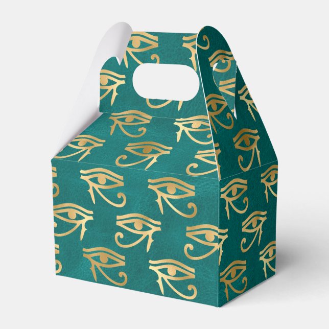 Gold Egyptian Eye of Horus Pattern  Favour Box (Back Side)