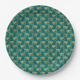 Gold Egyptian Eye of Horus Pattern  Paper Plate