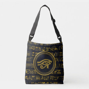 Gold Egyptian Eye of Horus - Wadjet Crossbody Bag
