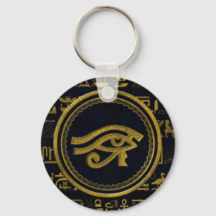Gold Egyptian Eye of Horus - Wadjet Key Ring