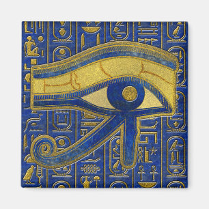 Gold Egyptian Eye of Horus - Wadjet Lapis Lazuli Magnet