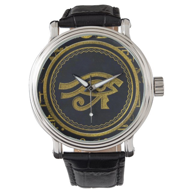 Gold Egyptian Eye of Horus - Wadjet Watch (Front)