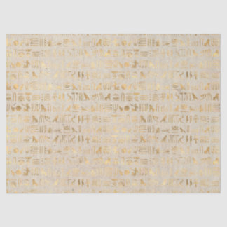 Gold Egyptian Hieroglyphs on Ivory Decoupage Tissue Paper