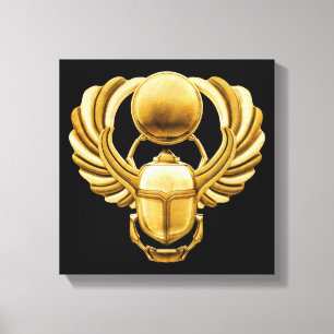 Gold Egyptian Scarab Canvas Print