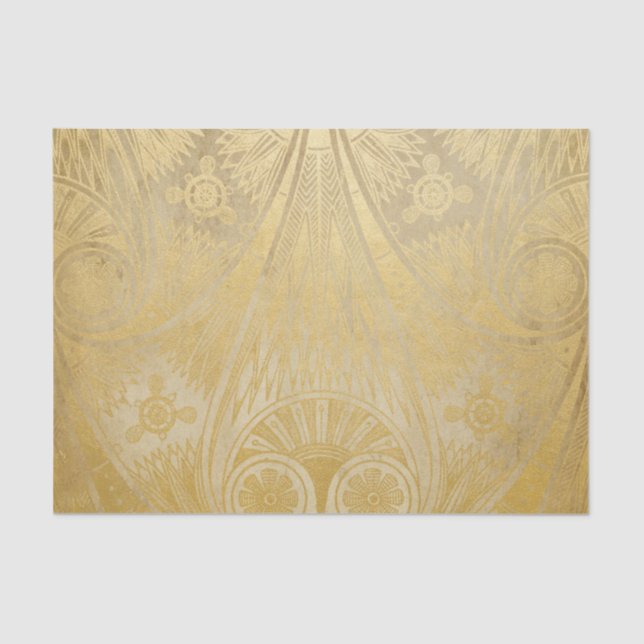 Gold Egyptian Scroll Design Tissue Paper (Front)