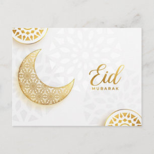 Gold Eid Mubarak Holiday Postcard