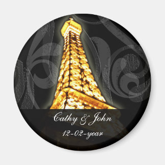 gold Eiffel Tower French wedding Save the Date Magnet