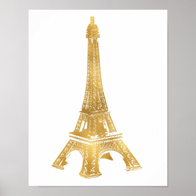 Gold Eiffel Tower Poster (Front)