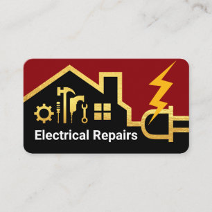 Gold Electric Wiring Home Circuit Frame Business Card