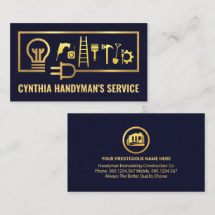 Gold Electrical Handyman Tools Frame Business Card