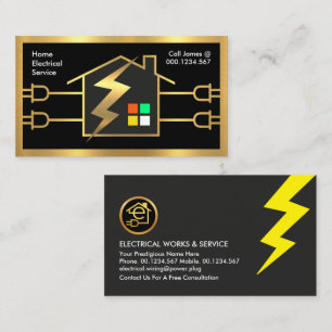 Gold Electrical Home Circuit Frame Business Card