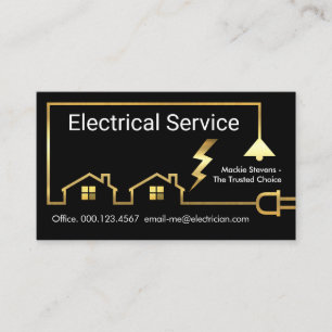 Gold Electrical Home Power Circuit Business Card