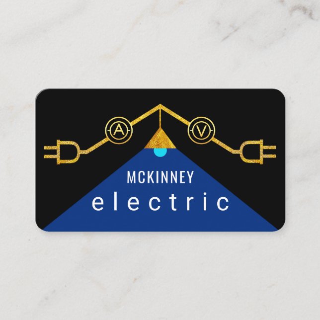 Gold Electrical Rooftop Wiring Frame Business Card (Front)