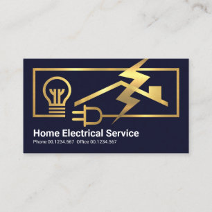 Gold Electrician Circuit Power Frame Business Card