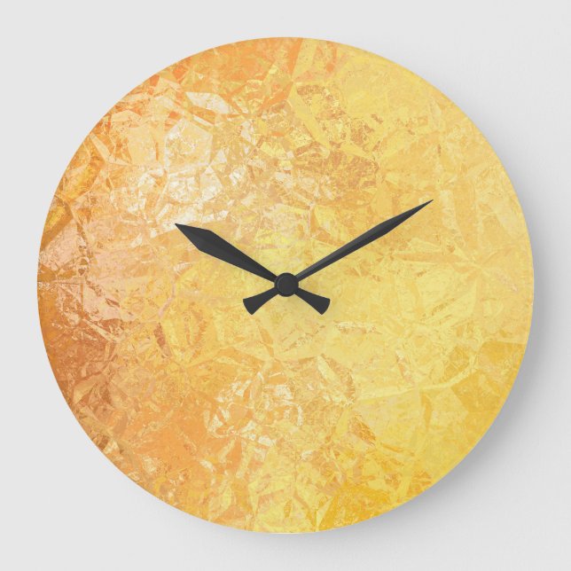 Gold Elegance: Abstract Luxurious Background Large Clock (Front)