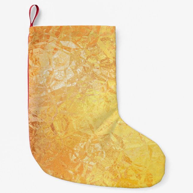 Gold Elegance: Abstract Luxurious Background Small Christmas Stocking (Front)