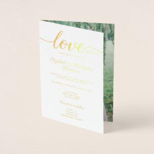 Gold Elegant 50th wedding anniversary Foil Card