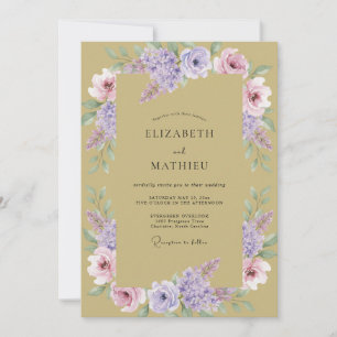 Gold Elegant Botanical Wedding Invitation