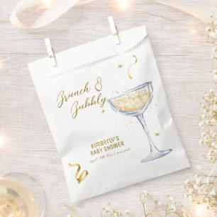 Gold Elegant Brunch Bubbly Champagne Baby Shower Favour Bag