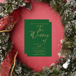Gold Elegant Calligraphy Invitation   Royal Green