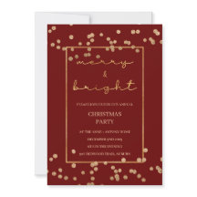 Gold Elegant Christmas invitation, Christmas Party