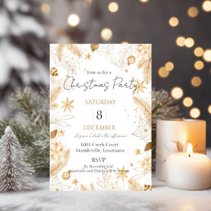 Gold Elegant Christmas Party Invitation