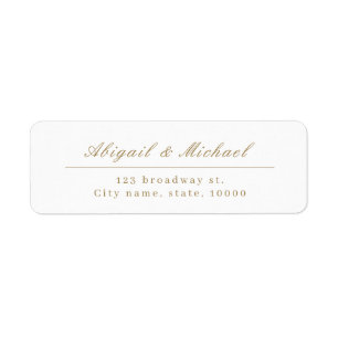 Gold elegant classic calligraphy return address return address label