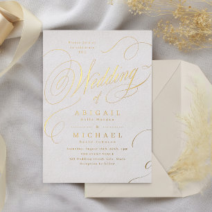 Gold elegant classic calligraphy vintage wedding