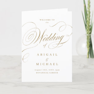 Gold Elegant classic calligraphy wedding program
