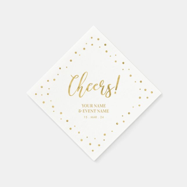 Gold Elegant Classic Cheers All Occasions Party Napkin (Corner)