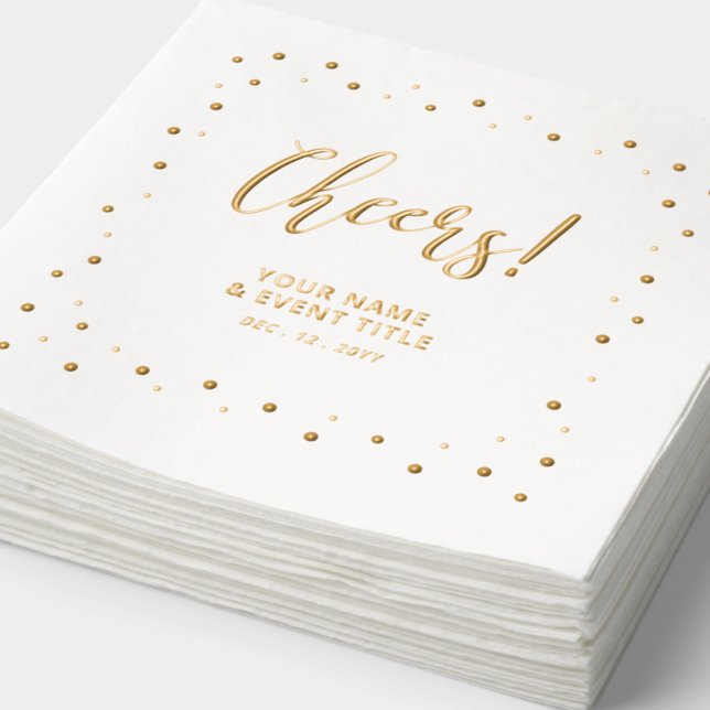 Gold Elegant Classic Personalised Party Foil Napkins (Detail)