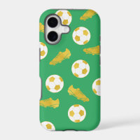 Gold Elegant Classic Soccer Cleats Ball Green