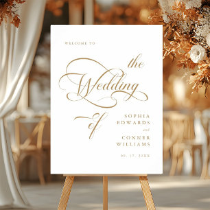 Gold Elegant Classy Wedding Welcome Sign