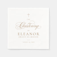 Gold Elegant Cross Script Calligraphy Christening