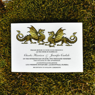 Gold Elegant Dragon Wedding Invite